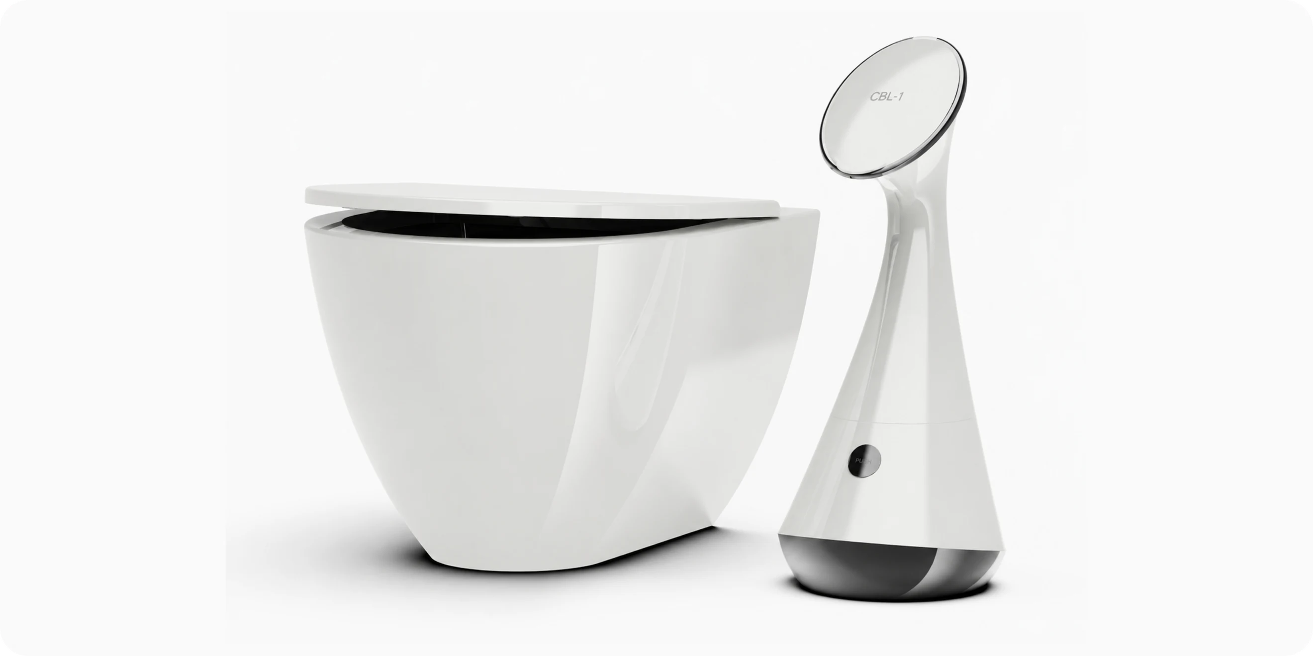 CBL-1 on its stand next to a toilet
